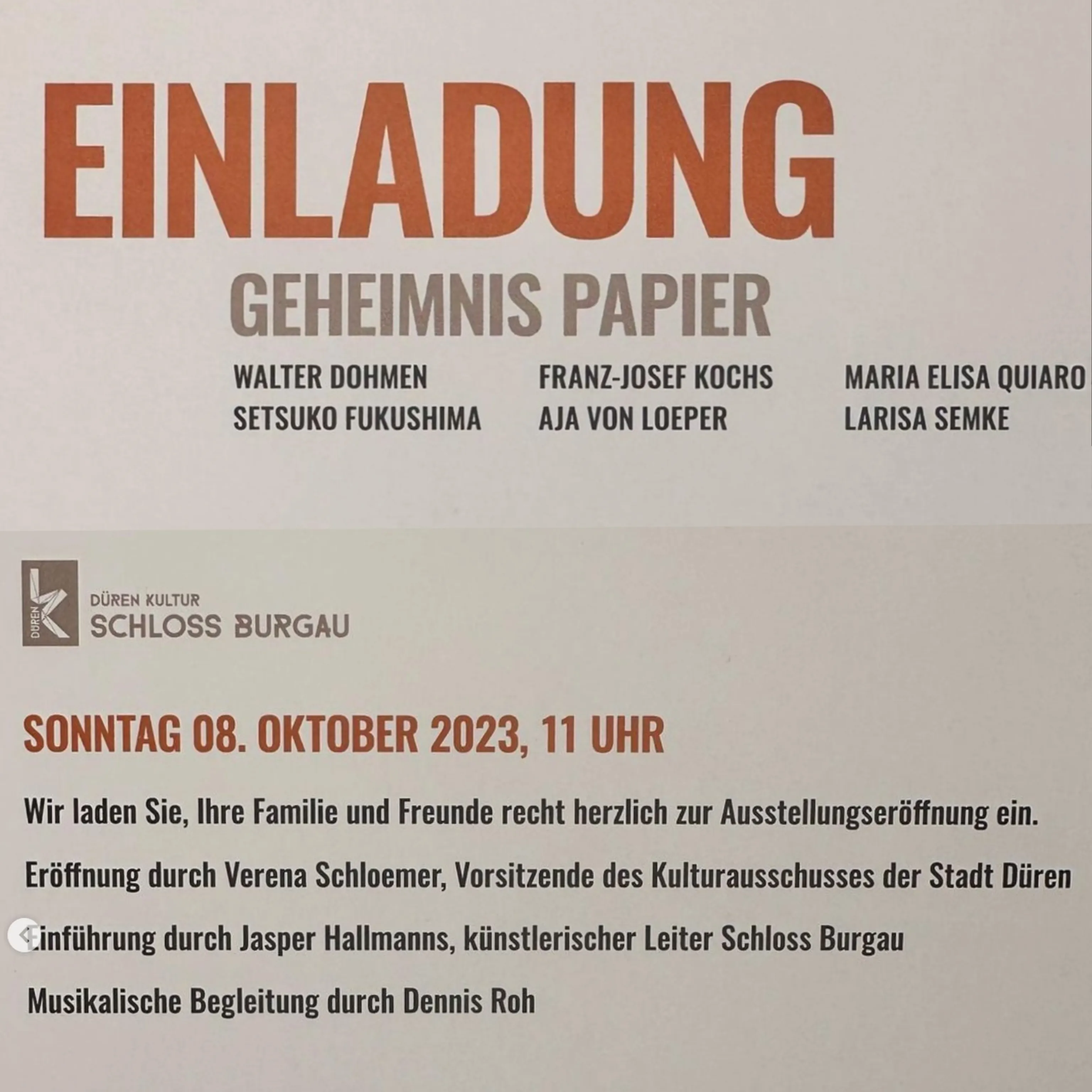 Ausstellung "Geheimnis Papier 2023" (Bild einladung)