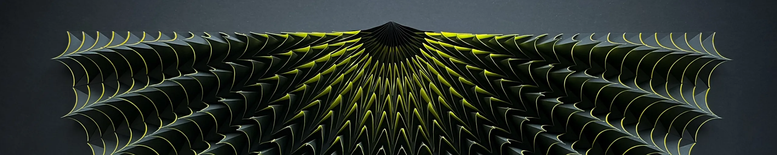 Every row converging on a single spike at the top edge, the yellow gathering there