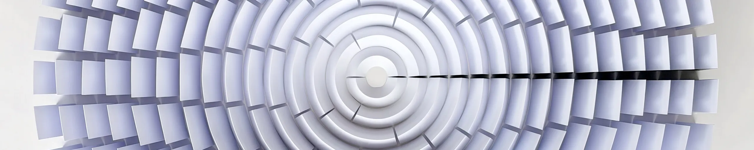 The rings head-on across the full width, a dark gap running out of the frame to the right of the centre